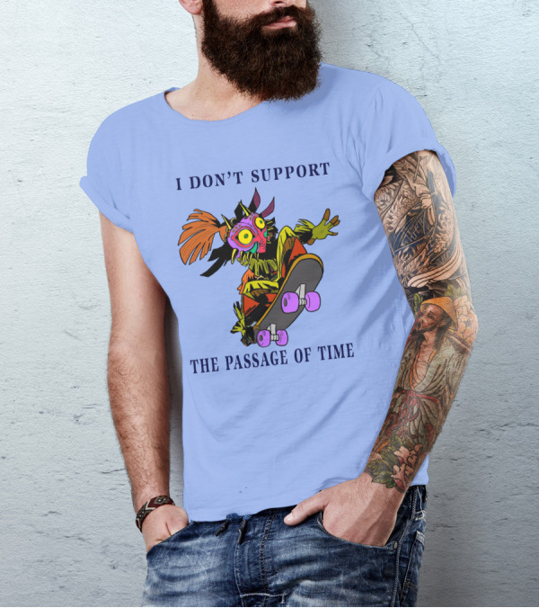 I Don't Support The Passage Of Time Skateboarding Masked Character T-Shirt
