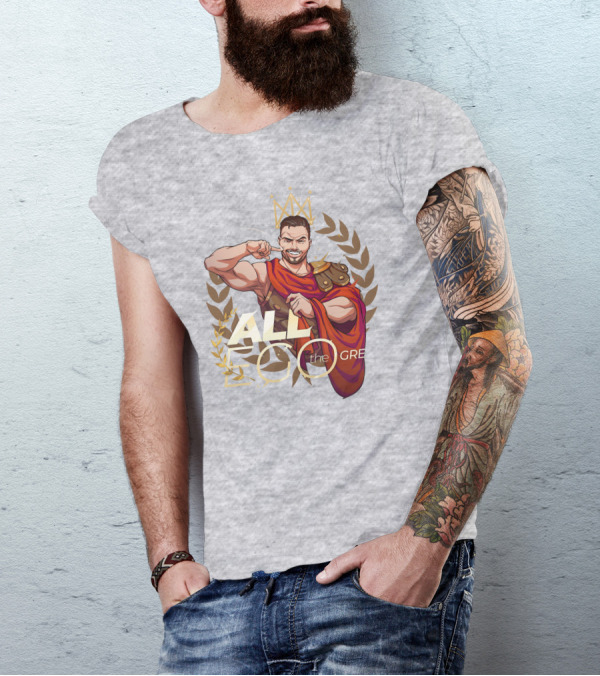 All Ego The Great Greek Warrior With Crown And Laurel Wreath T-Shirt