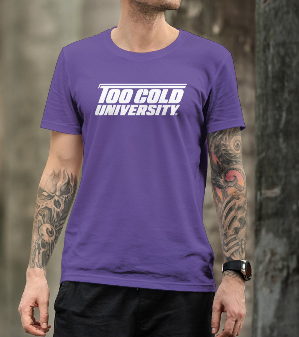 Too Cold University Vintage Style Retro Sports College T-Shirt