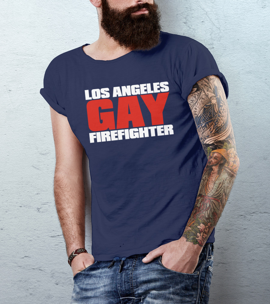Los Angeles Gay Firefighter Pride Emblem T-Shirt
