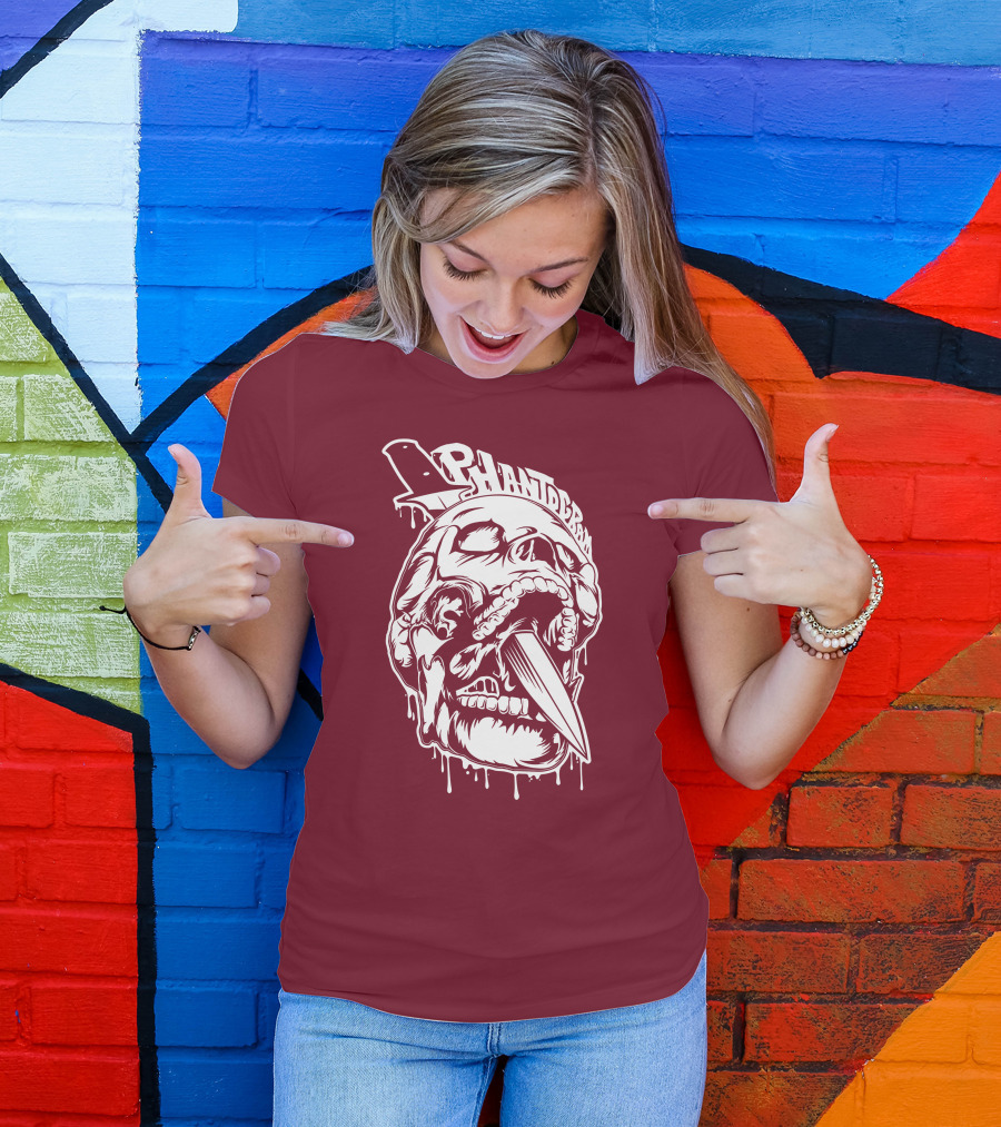Phantogram Skull With Knife In Mouth T-Shirt