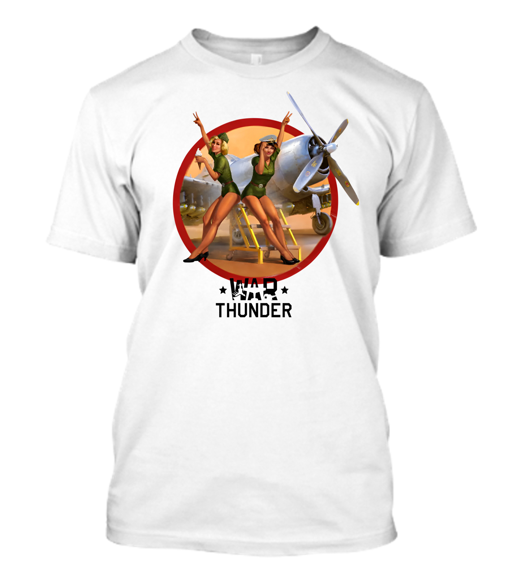 War Thunder 10 Year Anniversary Vintage Aircraft Pin-Up T-Shirt