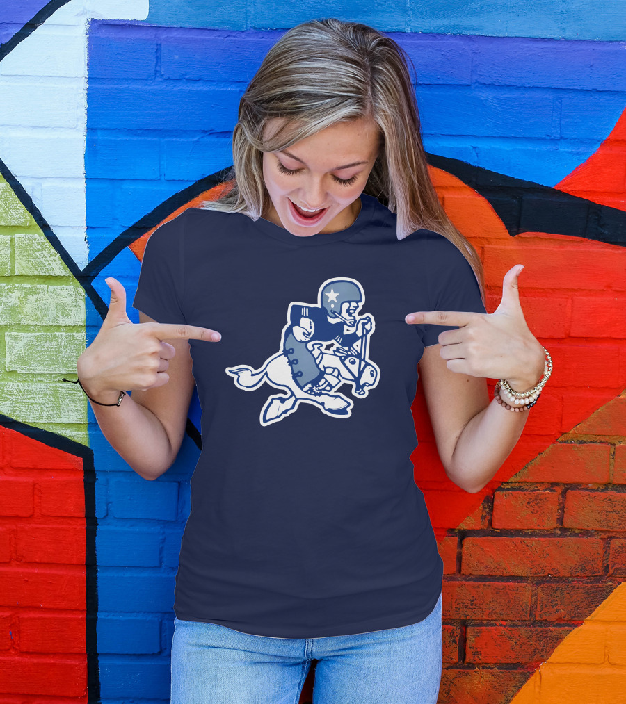 Dallas Cowboys Classic Throwback Fleece NFL Vintage Iconic Logo Navy Blue T-Shirt