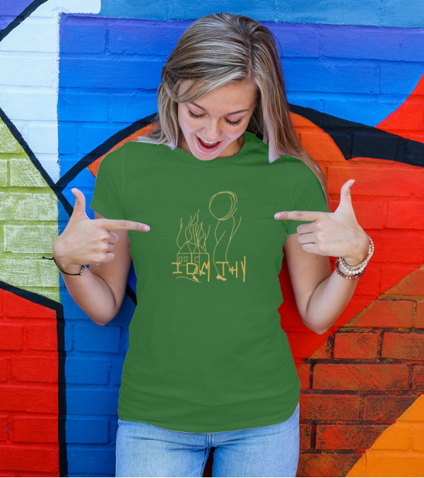 IDMTHY Out Now Drawing House Sun Scene T-Shirt