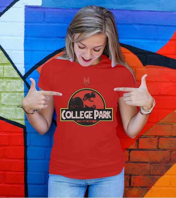 Maryland Terrapins Jurassic Park Inspired College Park T-Shirt
