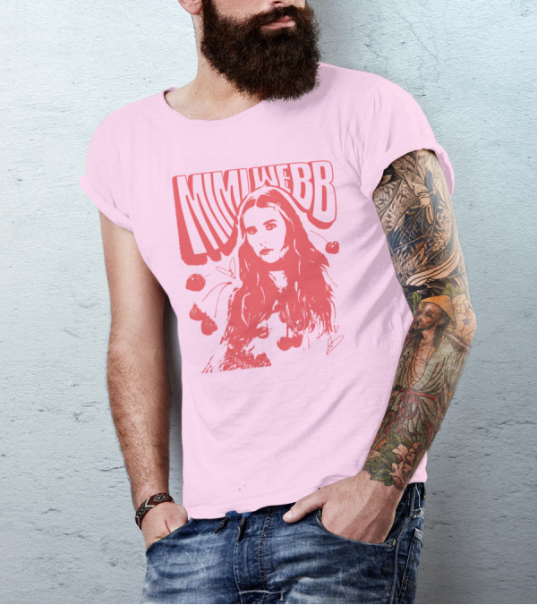 Mimi Webb Cherry Photo With Hand-Drawn Heart And Cherries T-Shirt
