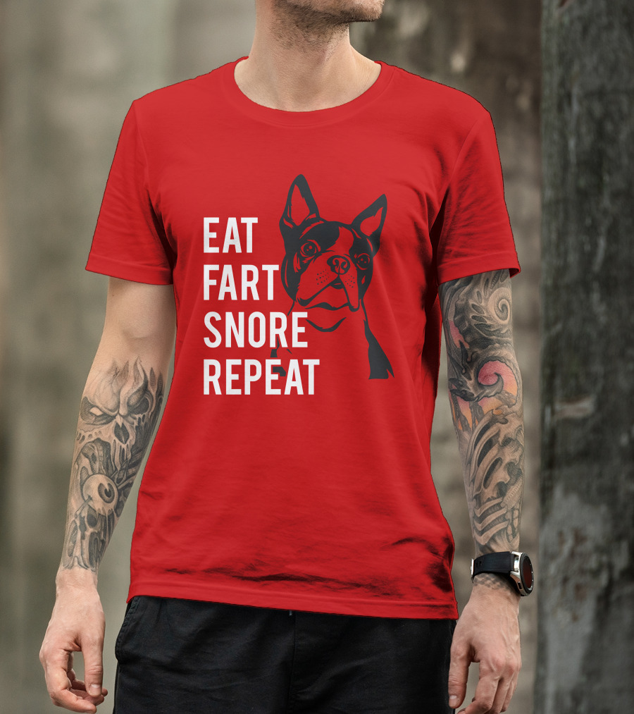 EAT FART SNORE REPEAT Bulldog T-Shirt