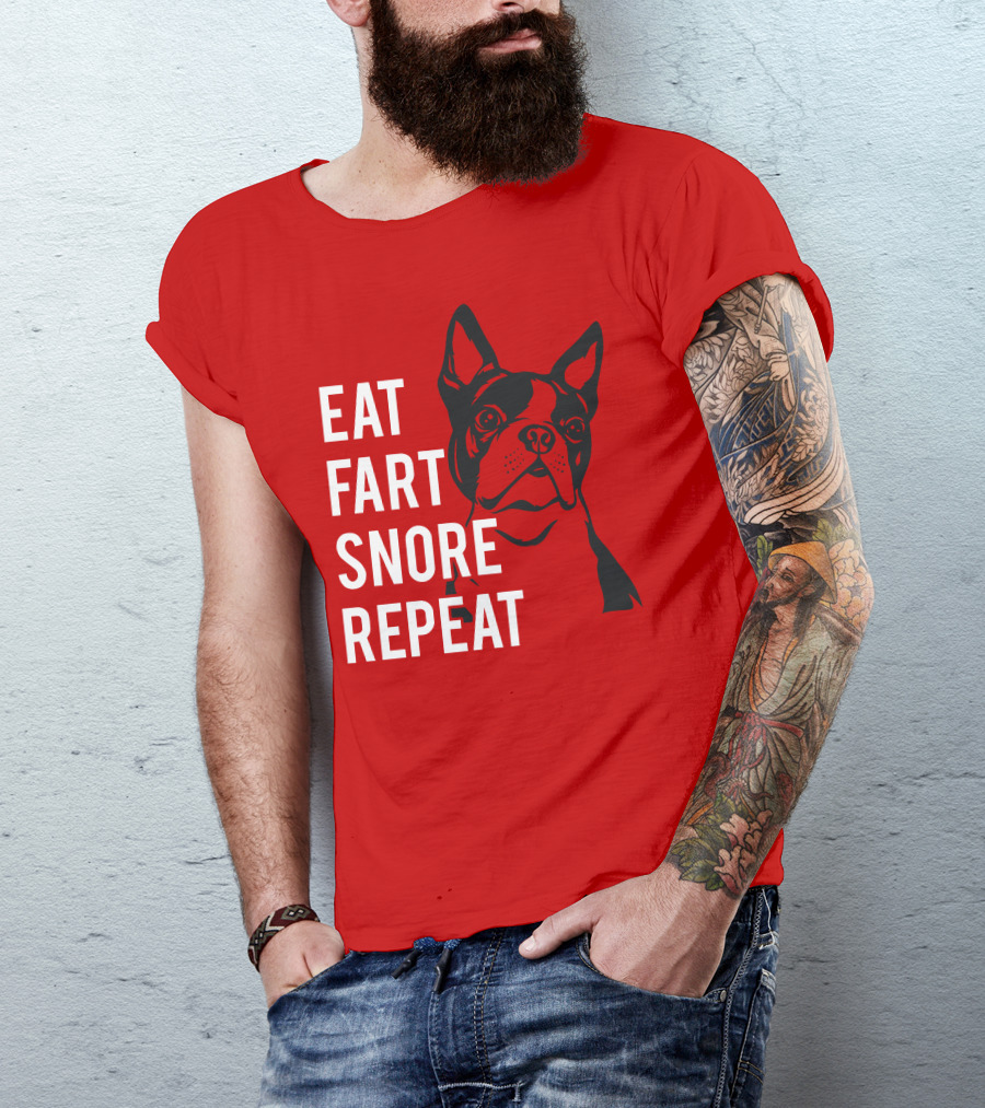 EAT FART SNORE REPEAT Bulldog T-Shirt