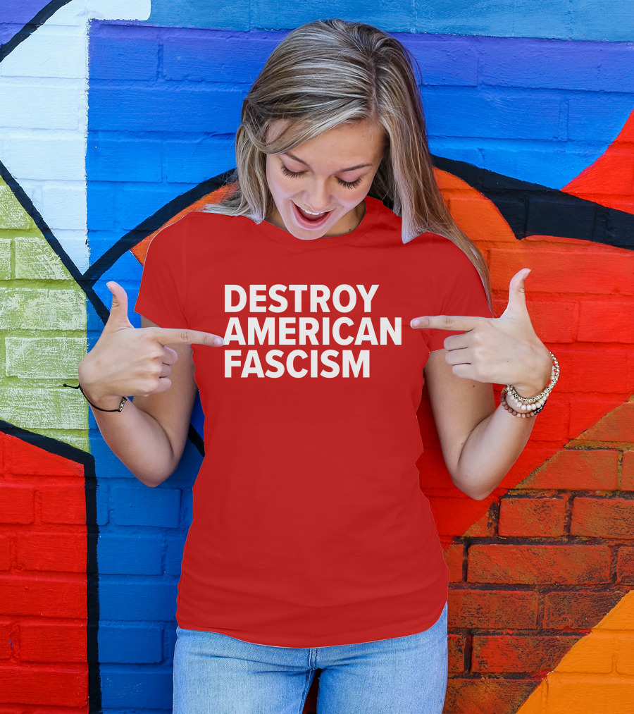 Tom Morello Store Destroy American Fascism Red T-Shirt