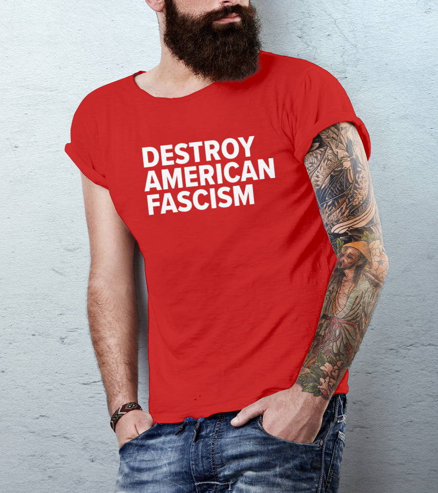 Tom Morello Store Destroy American Fascism Red T-Shirt