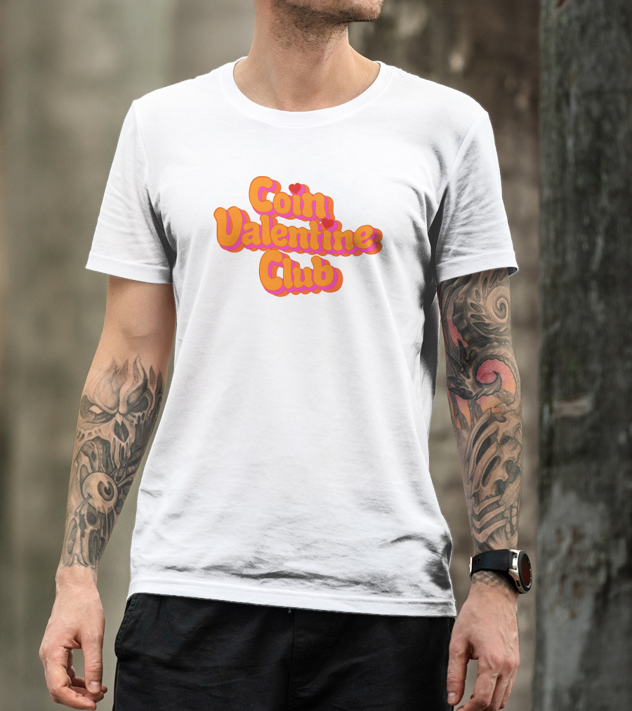 Coin Valentine Club Retro Style With Heart Accents T-Shirt