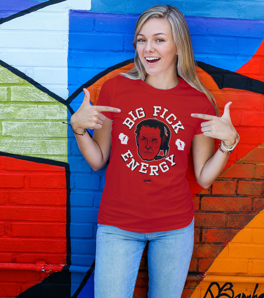 Big Fick Energy Smack Apparel Headset Illustration On Red T-Shirt