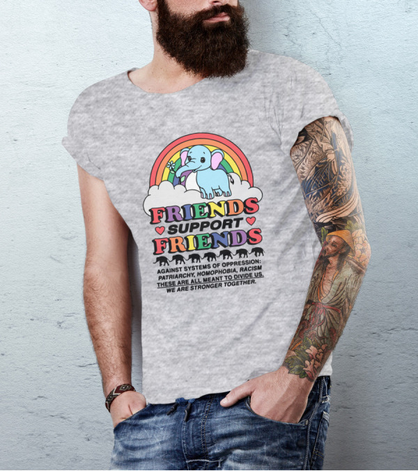 Friends Support Friends Against Systems Of Oppression Patriarchy Homophobia Racism We Are Stronger Together T-Shirt
