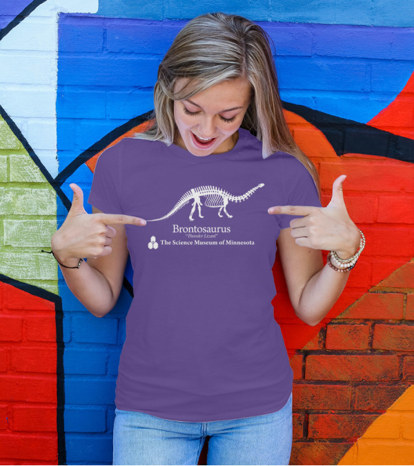 Brontosaurus Thunder Lizard Dinosaur Skeleton The Science Museum Of Minnesota T-Shirt