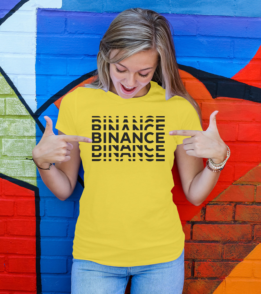 Binance Binance Repeated Bold Text T-Shirt