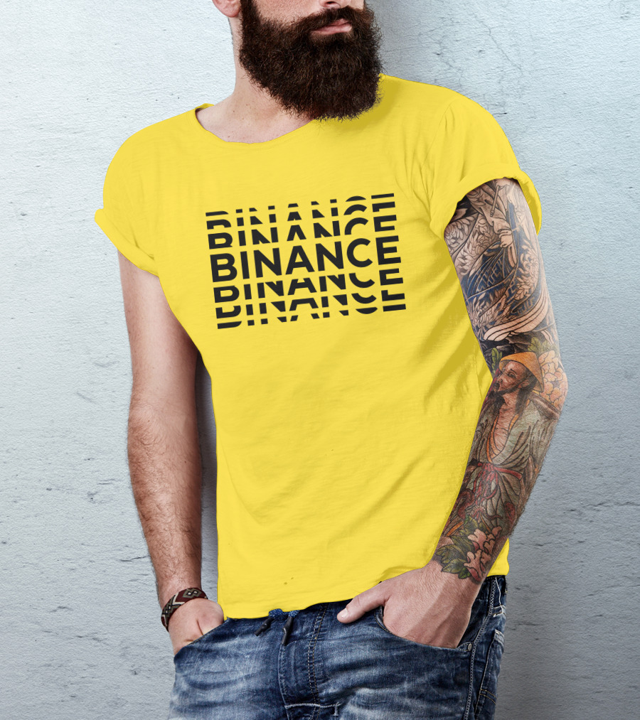 Binance Binance Repeated Bold Text T-Shirt