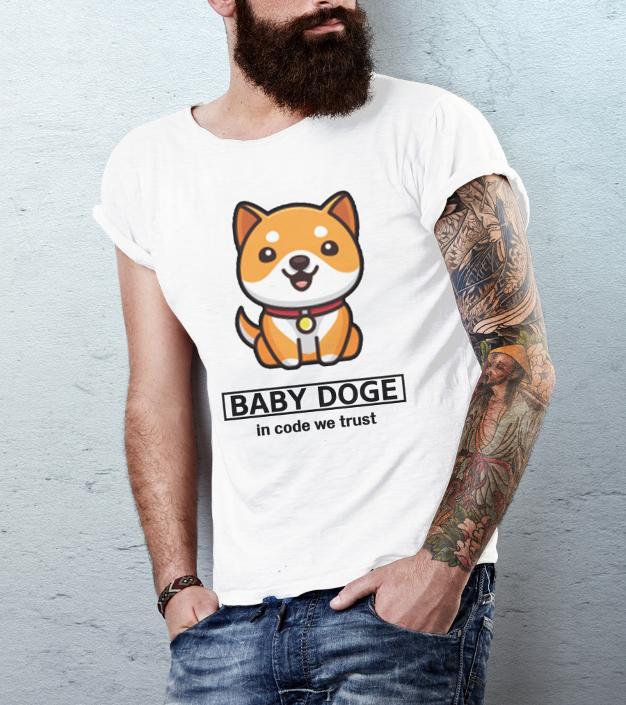 Baby Doge In Code We Trust Kawaii Shiba Inu Puppy T-Shirt