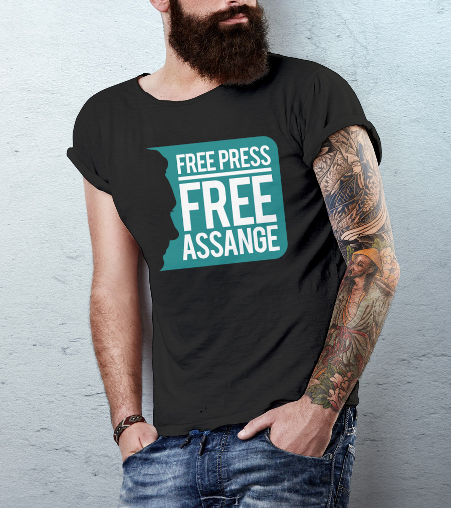 Free Press Free Assange Silhouette Campaign T-Shirt