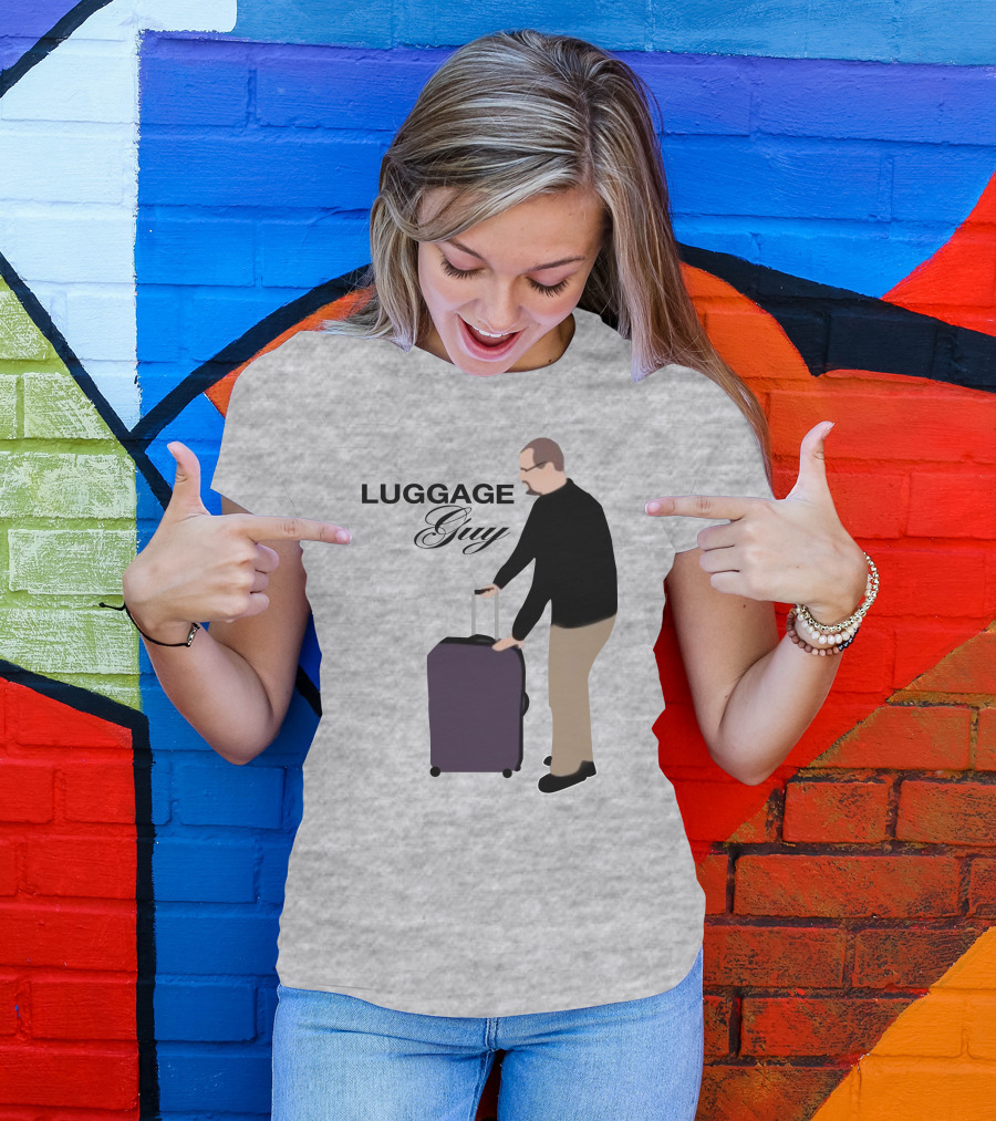 Luggage Guy Barstool Icon With Rolling Suitcase T-Shirt