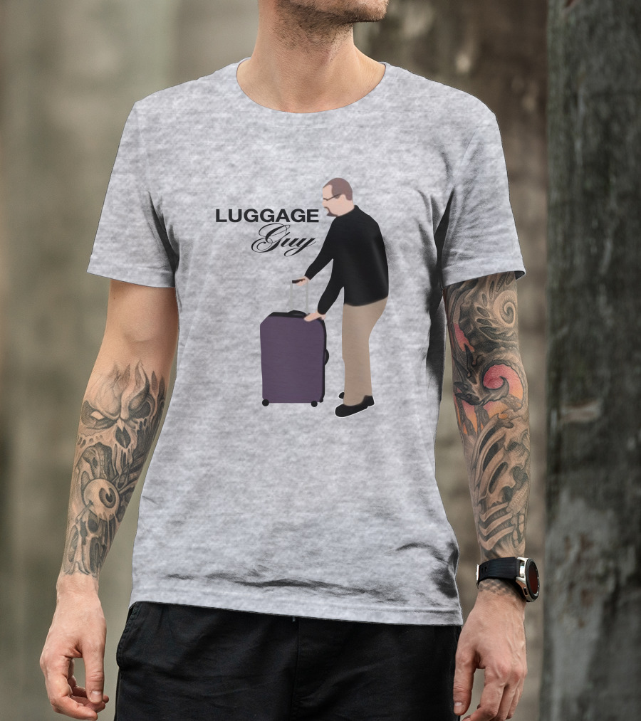 Luggage Guy Barstool Icon With Rolling Suitcase T-Shirt