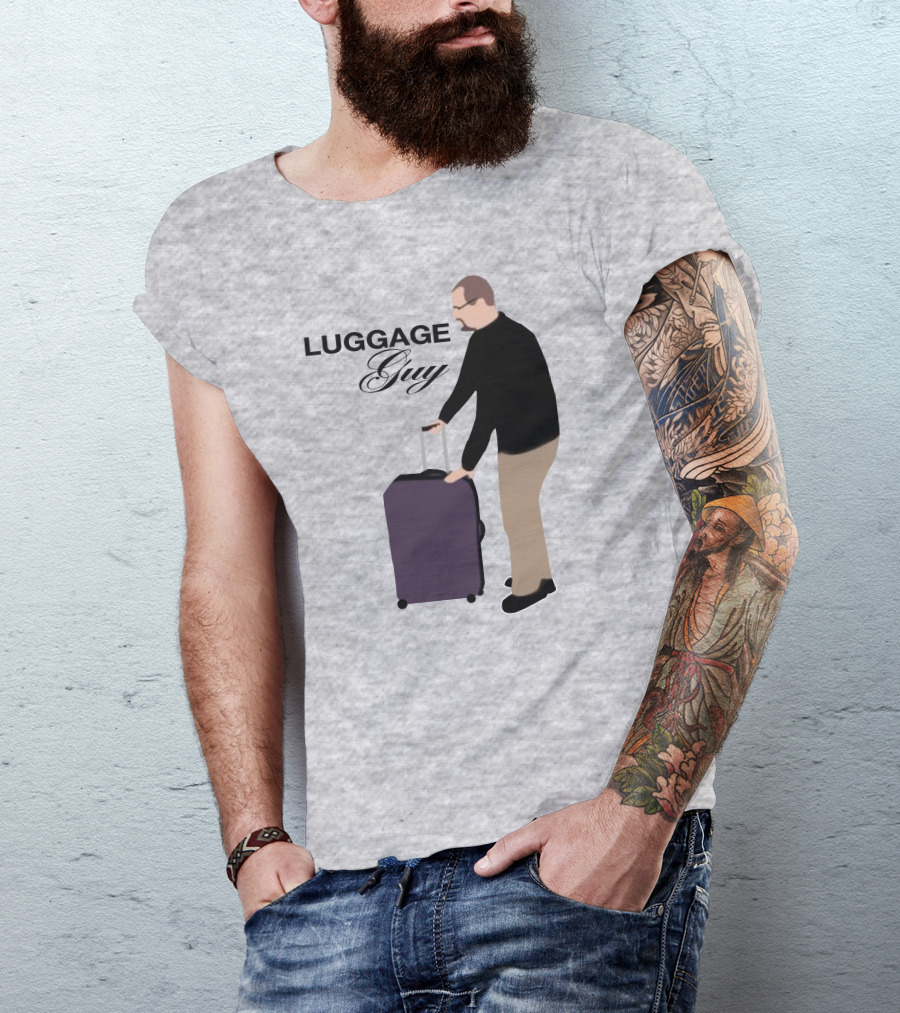 Luggage Guy Barstool Icon With Rolling Suitcase T-Shirt