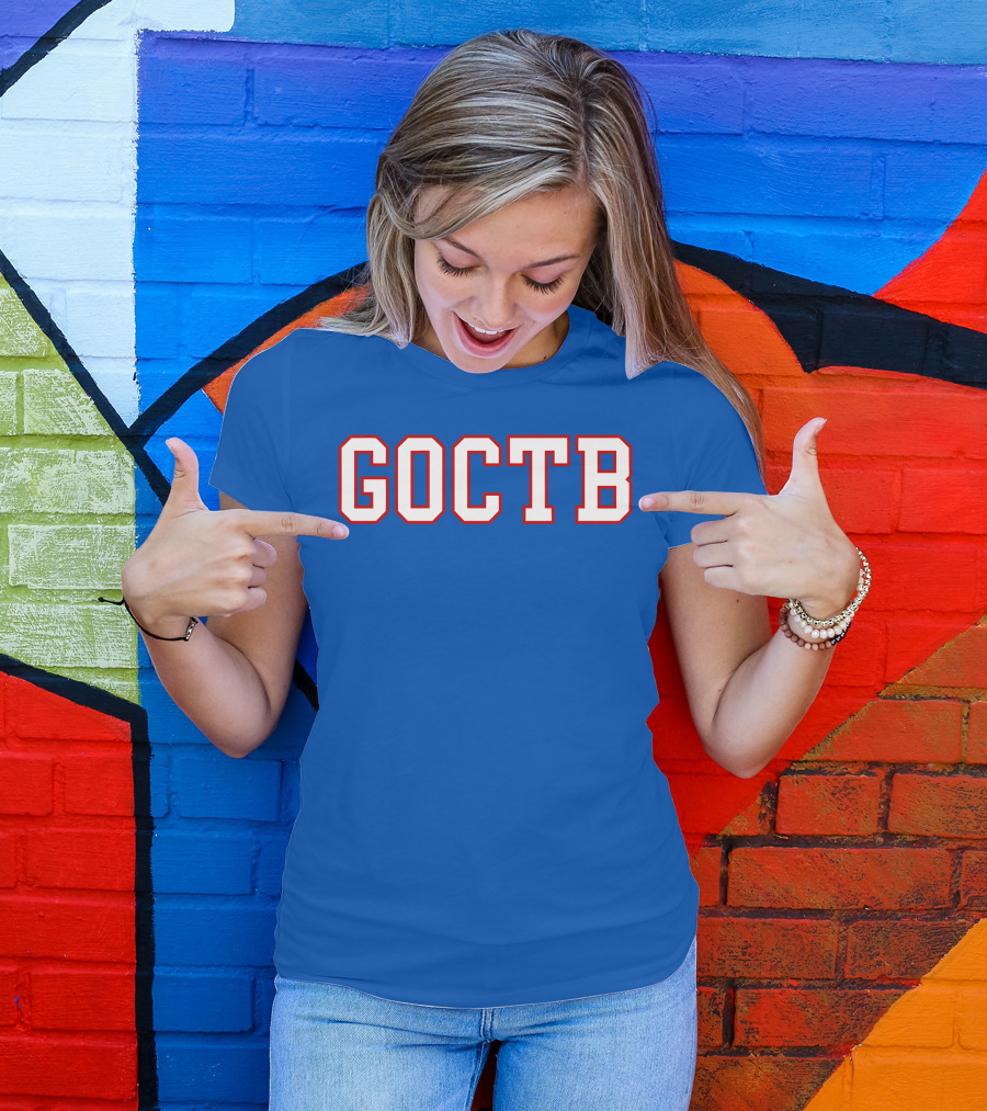GOCTB 26 S Store Bold Lettering On Blue T-Shirt