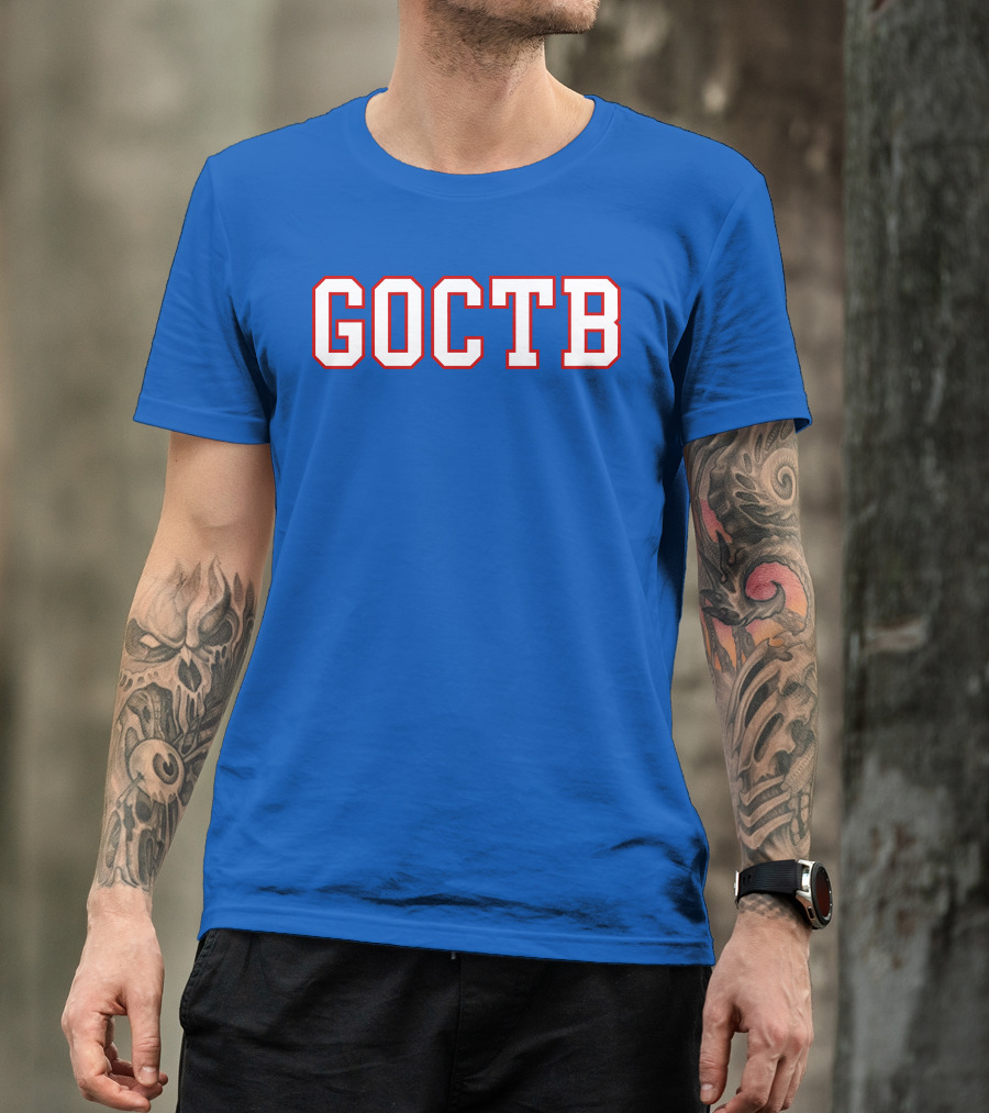 GOCTB 26 S Store Bold Lettering On Blue T-Shirt