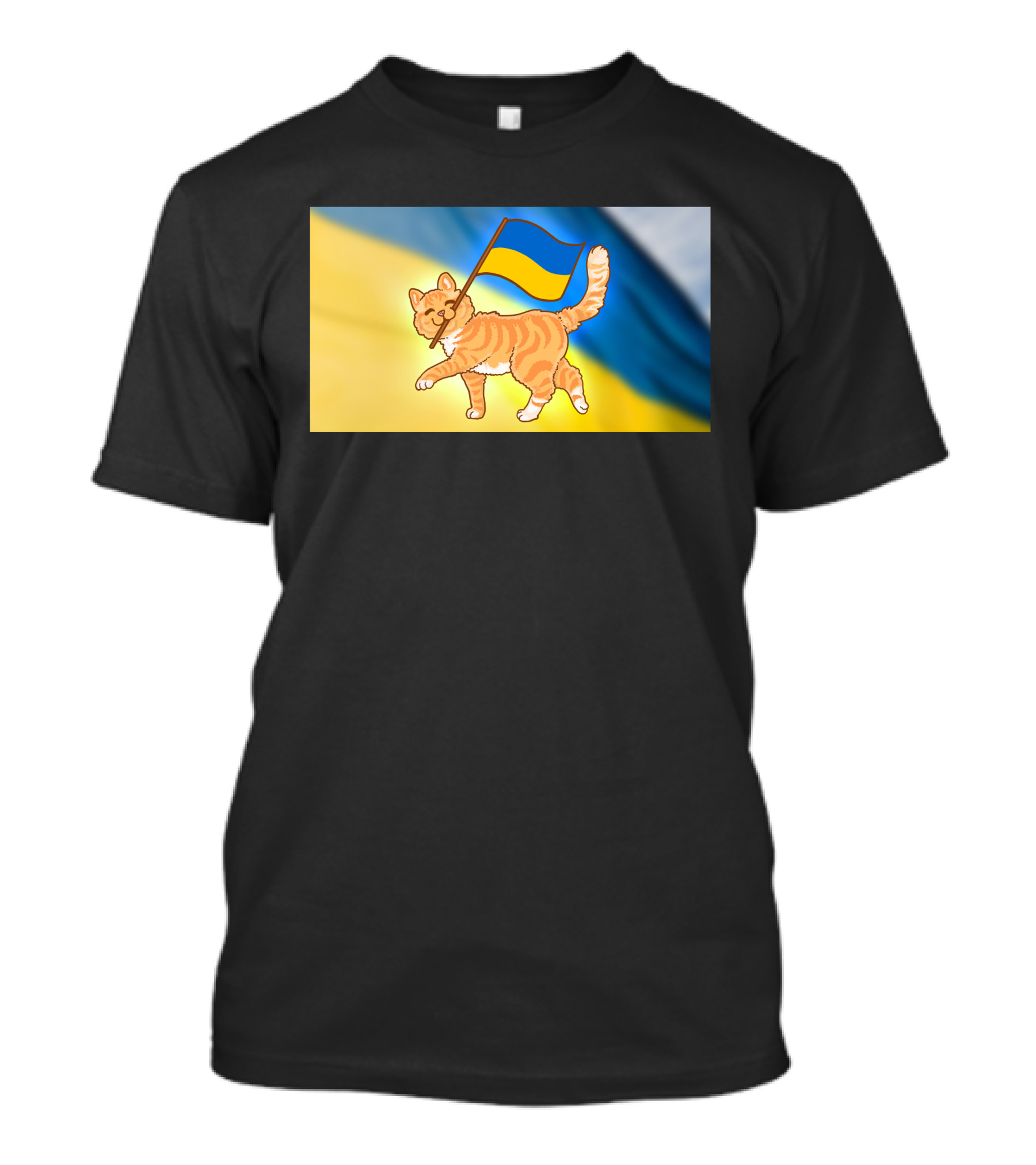My Friends In Ukraine I Love You Cat With Ukraine Flag T-Shirt