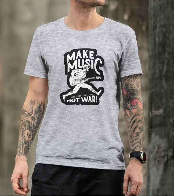 Make Music Not War Mattpinfield Vintage Soldier Guitar T-Shirt