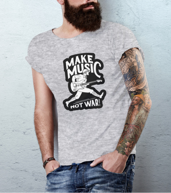 Make Music Not War Mattpinfield Vintage Soldier Guitar T-Shirt