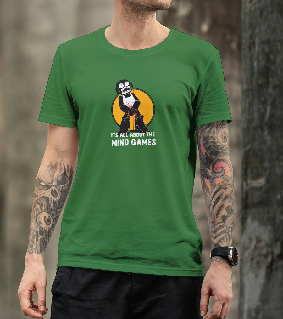 Its All About The Mind Games Targeted Character With Bloodstained Bat T-Shirt