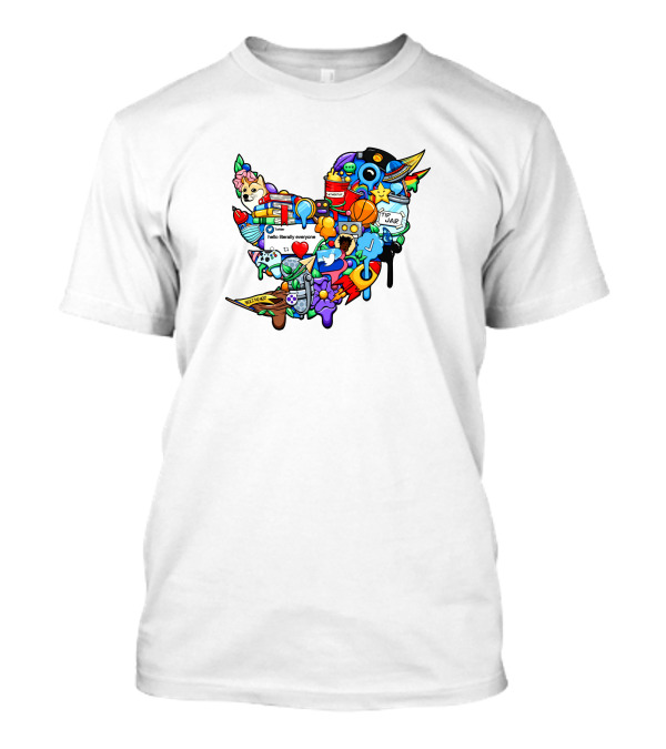 Tweetup Hello Literally Everyone Tip Jar Pop Culture Icons Mashup T-Shirt