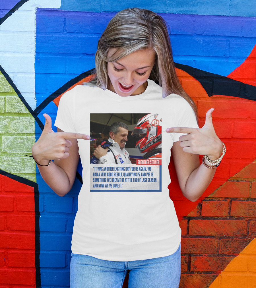 Guenther Steiner Haas F1 Bahrain GP Qualifying P7 P12 Achievement T-Shirt