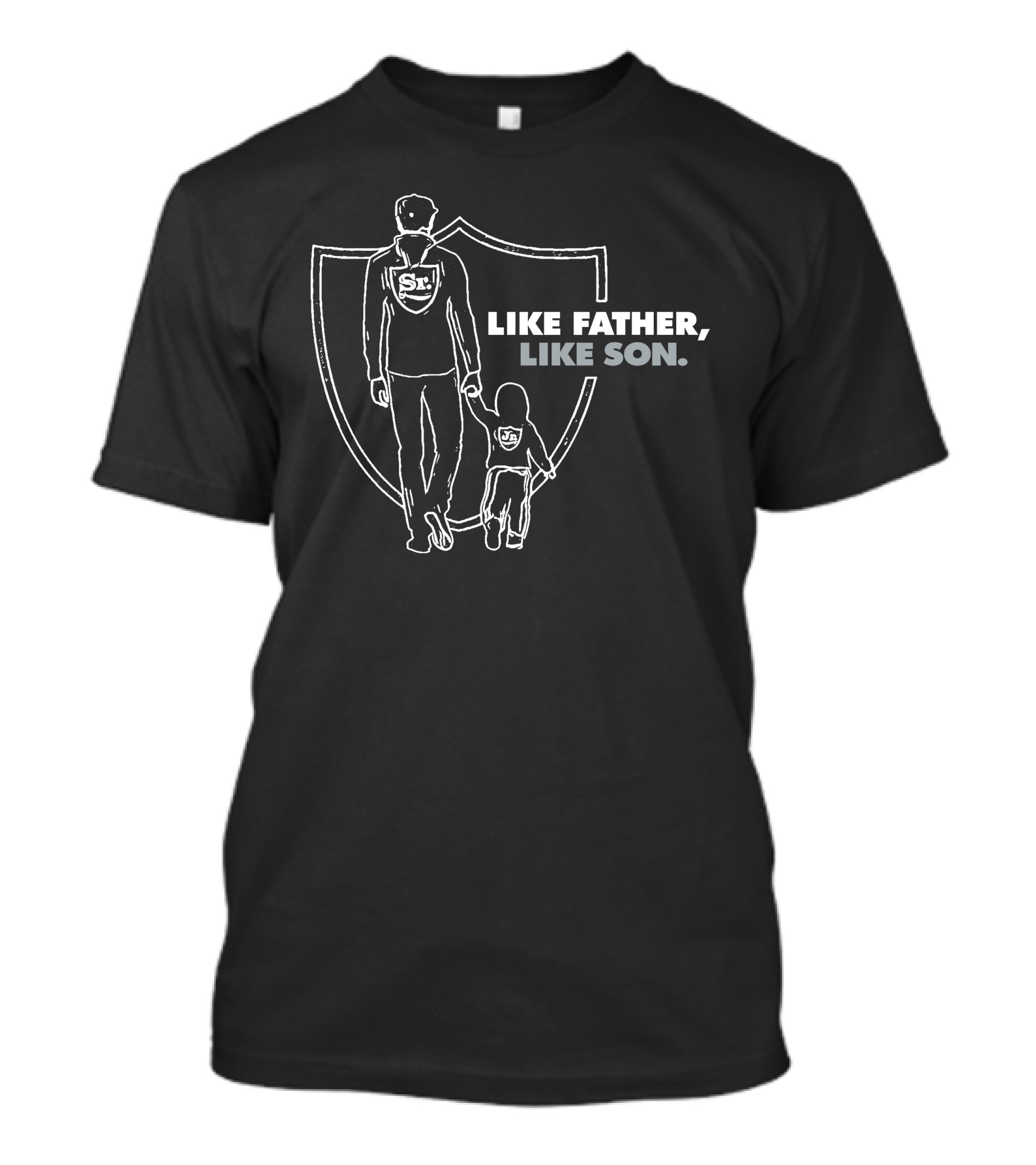 Like Father Like Son Shield Outline Silhouette Raiders DC4LCustomTees T-Shirt