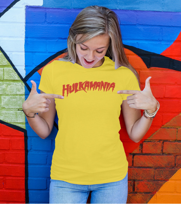 Jake Paul Wearing Iconic Hulkamania Yellow And Red T-Shirt
