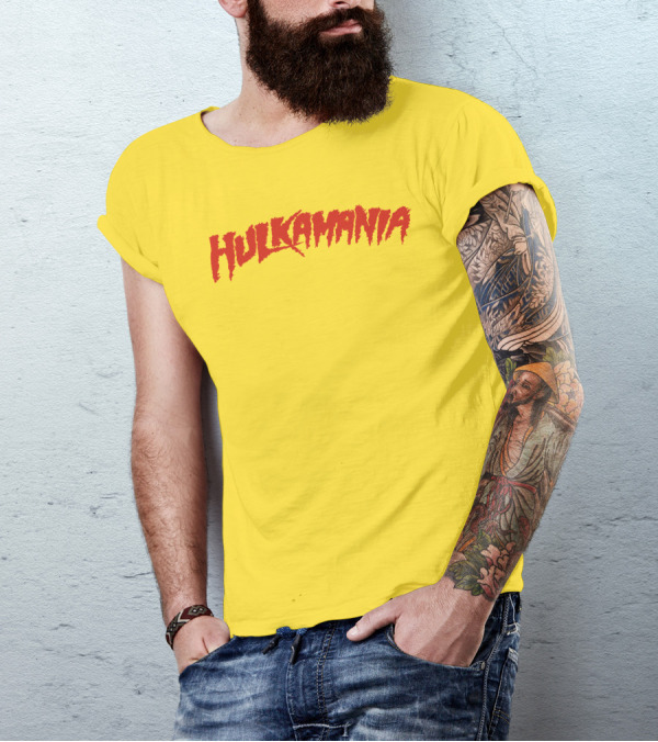 Jake Paul Wearing Iconic Hulkamania Yellow And Red T-Shirt