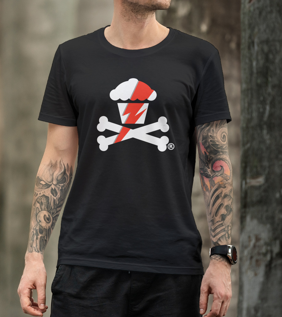 James Gunn Cupcake Crossbones Logo With Lightning Bolt T-Shirt