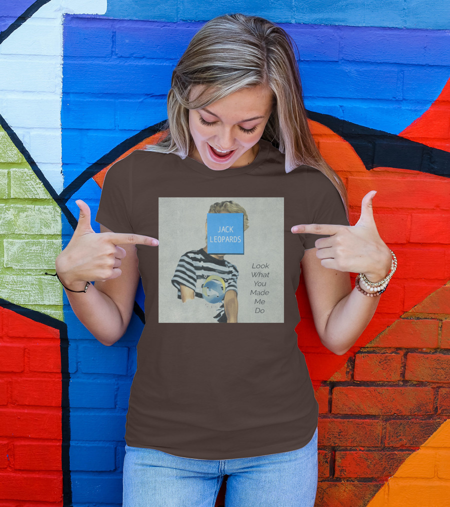 Jack Leopards Look What You Made Me Do Striped Shirt Blue Square T-Shirt