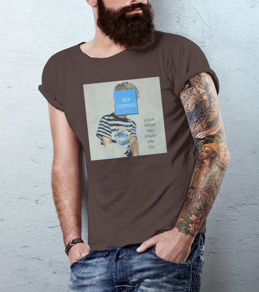 Jack Leopards Look What You Made Me Do Striped Shirt Blue Square T-Shirt