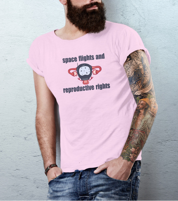 Space Flights And Reproductive Rights Emily Calandrelli Wearing Space Light T-Shirt
