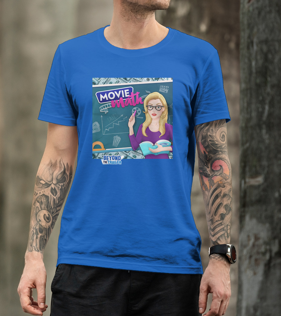 Beyond The Trailer Movie Math Insights With Blonde Woman Holding Book And Remote T-Shirt