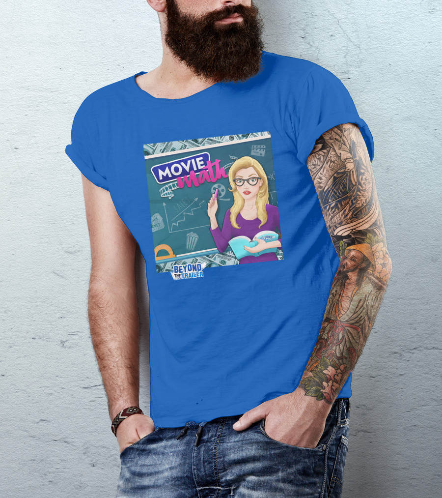 Beyond The Trailer Movie Math Insights With Blonde Woman Holding Book And Remote T-Shirt