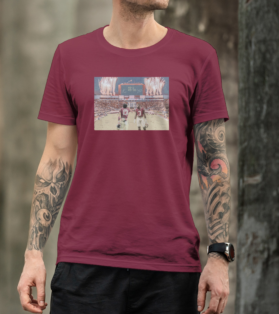 Treybenson3 State Champs 15-3 45-38 Collab Wht T-Shirt