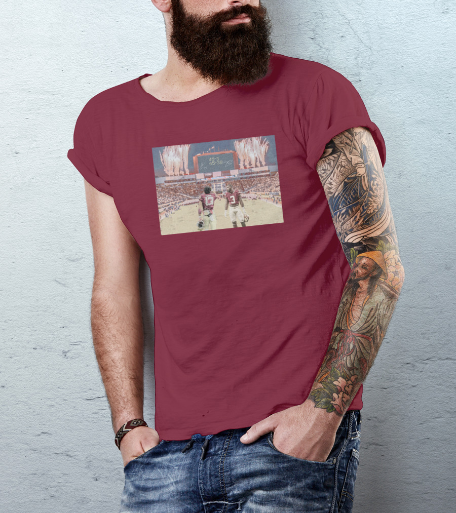 Treybenson3 State Champs 15-3 45-38 Collab Wht T-Shirt
