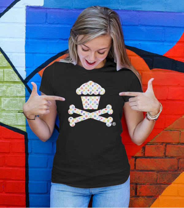 Colorful Chewy Crouton Crossbones Cupcake And Bones T-Shirt