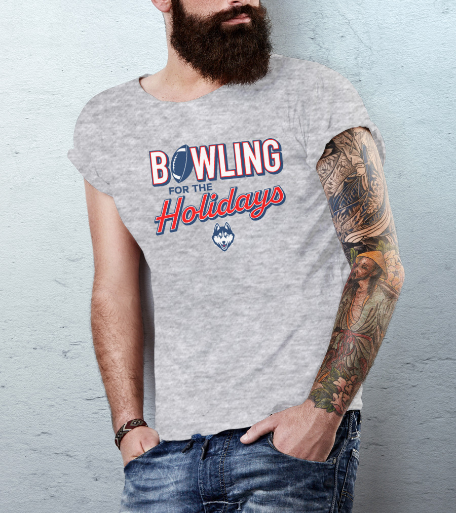 Uconn Huskies Bowling For The Holidays Football T-Shirt