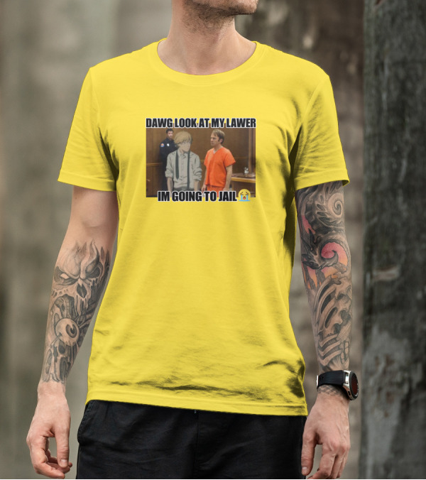 Dawg Look At My Lawer I'm Going To Jail Emoji Anime Character Courtroom T-Shirt