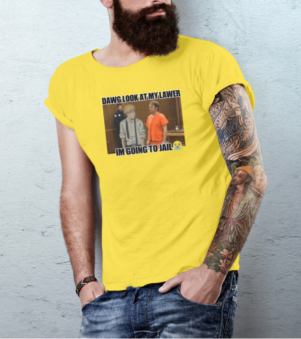 Dawg Look At My Lawer I'm Going To Jail Emoji Anime Character Courtroom T-Shirt