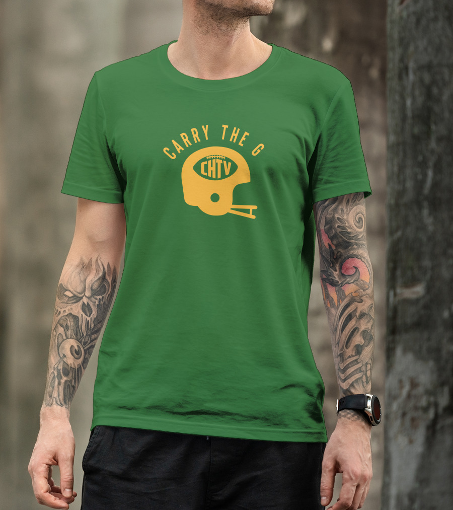 Cheeseheadtv Carry The G Football Helmet CHTV T-Shirt
