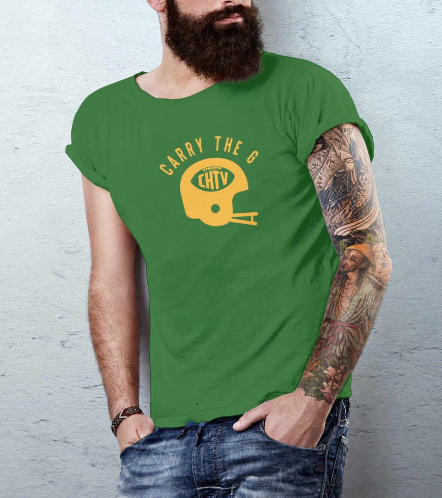 Cheeseheadtv Carry The G Football Helmet CHTV T-Shirt